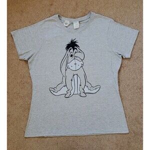 New Port And Company Disney Unisex Eeyore Graphic T-shirt Heather Gray Size XL